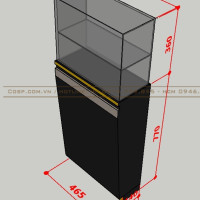 Mẫu tủ trang sức rời kích thước 465 mm x 200 mm x 1130 mm.